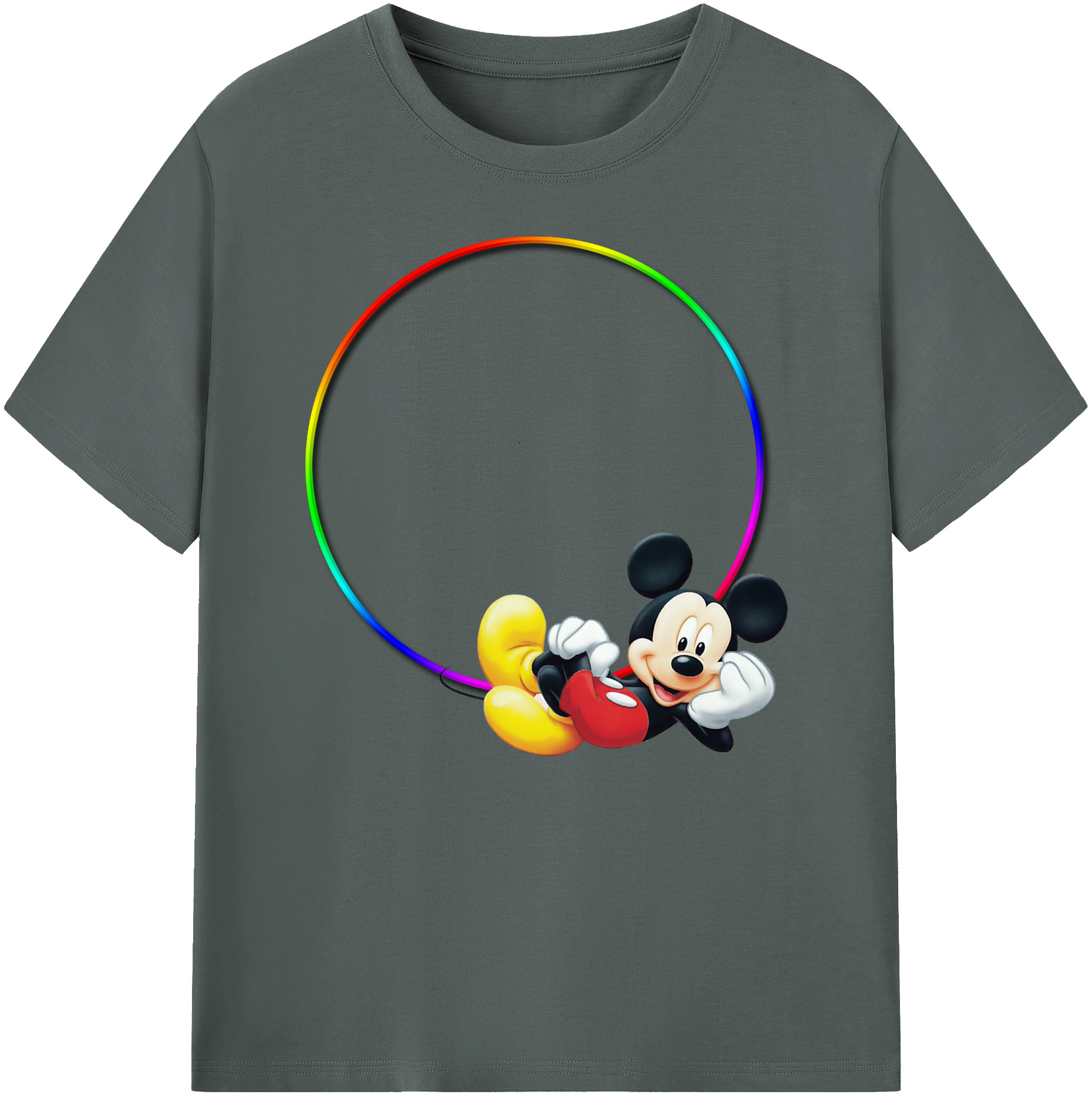 ミッキーマウス Mickey Mouse 綿100％ メンズ半袖Tシャツ｜肌触りやわらか＆通気性
